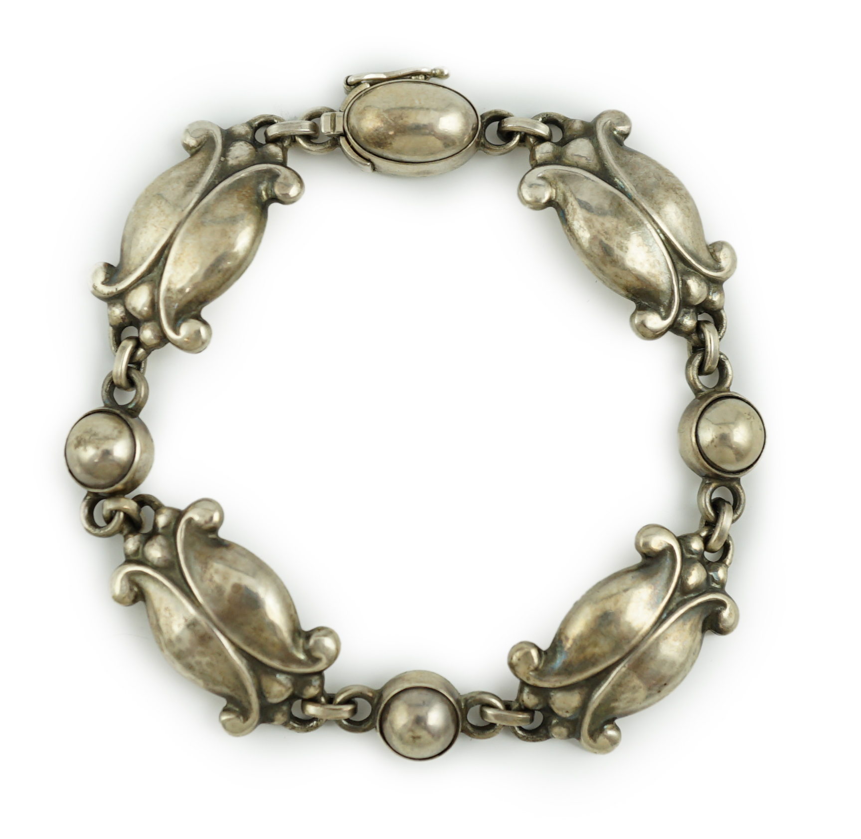 A Georg Jensen sterling silver 'moonlight blossom' bracelet